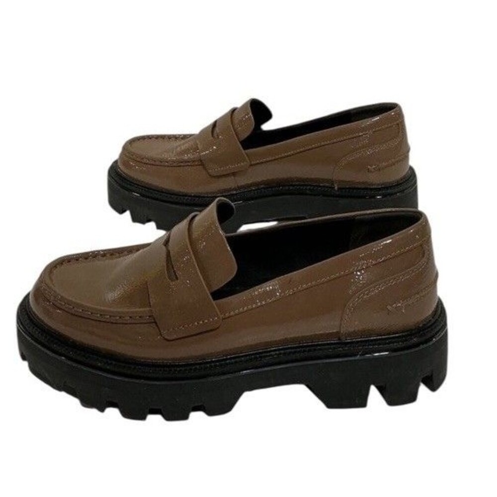 NEW Rag & Bone Penny Platform Loafer Shoes Womens 37 Patent Leather Lug Chunky